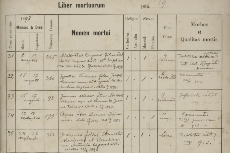 A Latin death register titled Liber mortuorum