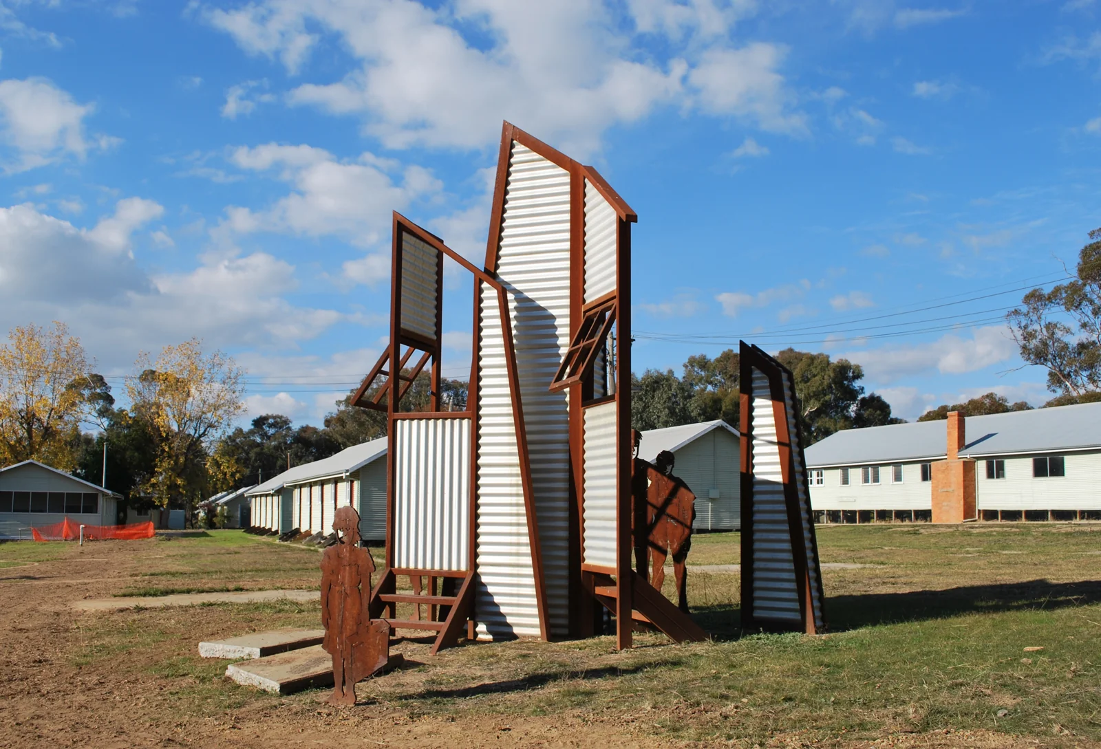 Corrugated iron sculpture at the former Bonegilla Migrant Camp, photographed in 2010.
