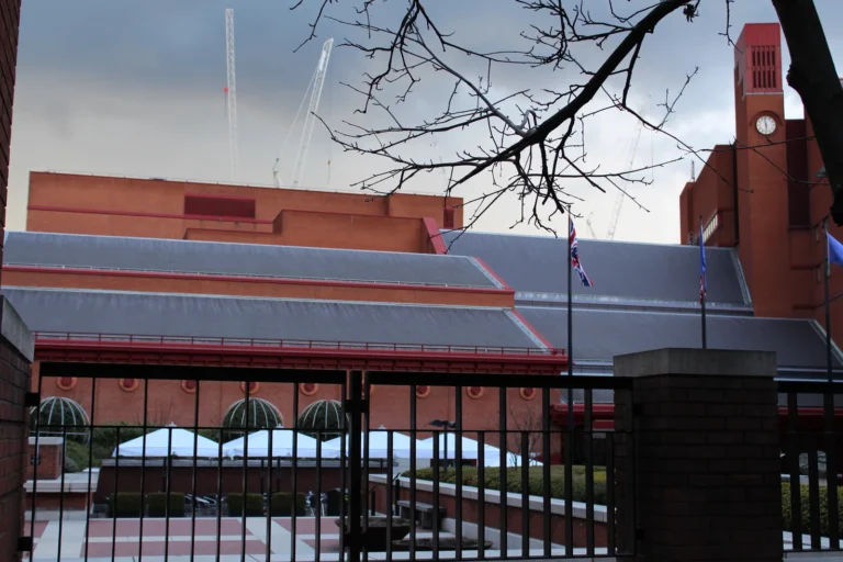 Exterior of the British Library in London, photographed in 2013.